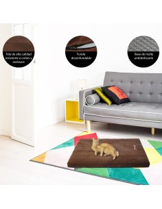 Colchon cama para perro grande o gato con funda desenfundable quitable con cremallera, antiarañazos buena calidad