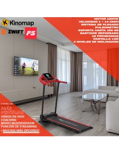 Cinta de Andar Correr Trotar Plegable con Motor Eléctrico 1500W - Aguanta 150 kgs - Velocidad 1-14km T12D1