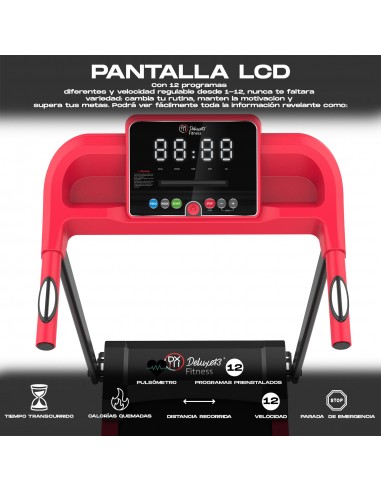 Cinta de Correr Plegable 1000W Deluxe13 T12F1 | Andar y Correr 1-12 km/h