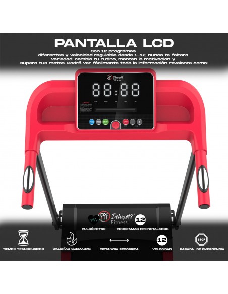 Cinta de Correr Plegable 1000W Deluxe13 T12F1 | Andar y Correr 1-12 km/h