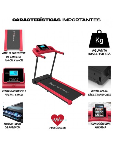 Cinta de Andar y Correr motor electrico 1500W plegable compacta