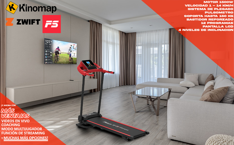 cinta de correr 2en1 con motor electrico 2000w
